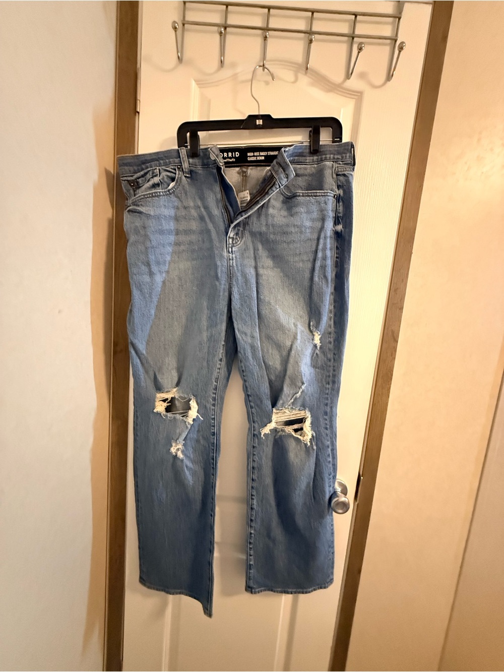 Torrid Light Blue Distressed Relaxed Jeans